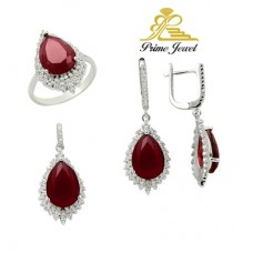 Gümüş zirkon taşlı set